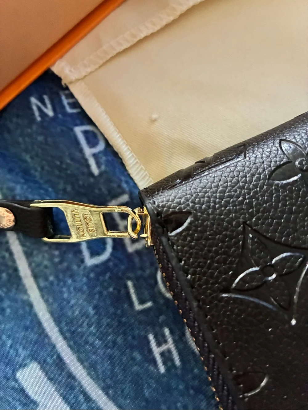 Black LV  monogram embossed Wallet
